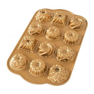 Nordic Ware 1.2 Cup Bundt Charms, Multi-Cavity Mini Cake Baking Pan, Durable Kitchen Bakeware