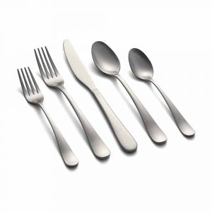 Cambridge Rhiannon 20-Piece Flatware Set, Service for 4, Stainless Satin, Dishwasher Safe
