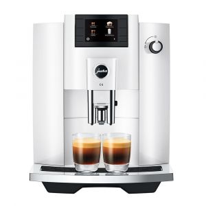 Jura E6 Automatic Coffee Machine, 11 Drink Types, Professional Aroma Grinder, Piano White, 15559