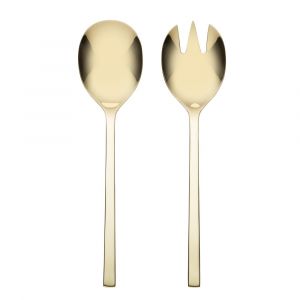 Oneida Allay Champagne 2-Piece Salad Server Set, Stainless Steel, Dishwasher Safe