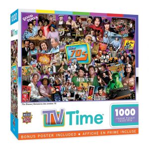 Masterpieces TV Time - 70's Shows 1000 Piece Jigsaw Puzzle, Family Fun Game, Bonus Poster Included