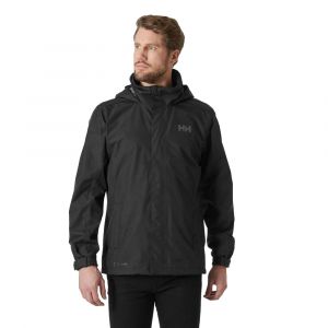 Helly Hansen Men's Dubliner Waterproof Jacket, Breathable, Quick-Dry, Adjustable & Packable Hood, Black, Large