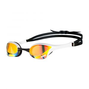 Arena Unisex Cobra Ultra Swipe Racing Swim Goggles, Anti-Fog Technology, Interchangeable Nose Bridge, Yellow Copper/White