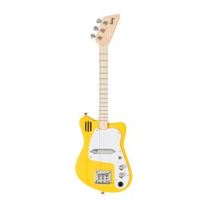 Loog Mini Electric Kids Guitar for Beginners, Built-in Amp, Ages 3+, Learning App and Lessons Included, Yellow