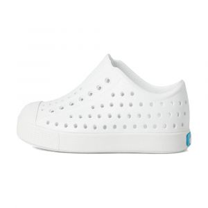 Native Jefferson Sugarlite Child Shoes, Pull-On Closure & Rubber Sole, Odor Resistant, EVA, Shell White/UV City Celery Block, C9