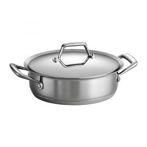 Tramontina 3-Quart Tri-Ply Stainless Steel Covered Casserole with Lid, Induction Ready, 80101003DS