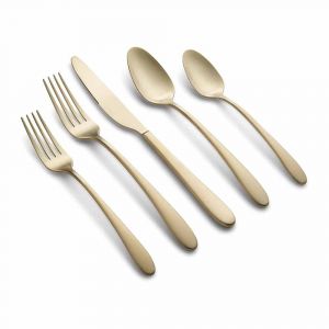 Cambridge Poet Champagne Satin 20-Piece Flatware Set, Service for 4, Stainless Steel