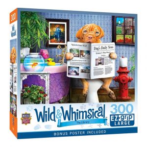 MasterPieces Wild & Whimsical - The Library 300-Piece EZ Grip Jigsaw Puzzle, Bonus Poster Included