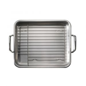 Tramontina Prima Stainless Steel Roasting Pan with Basting Grill, 13.5-inch, 80203/003DS