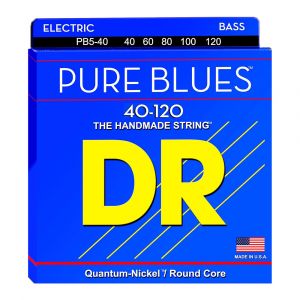 DR Strings PURE BLUES™ Silver Bass Guiter Strings, Handmade String, Medium 5-String, 40-120, PB5-40