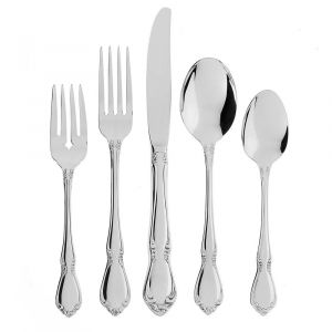 Oneida Chateau 5-Piece Fine Flatware Place Setting, Service For 1, Stainless Steel, Dishwasher Safe