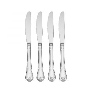 Oneida True Rose Everyday Flatware Dinner Knives, Set Of 4, Stainless Steel, Dishwasher Safe