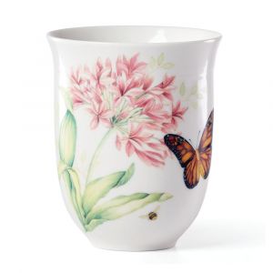 Lenox Butterfly Meadow Thermal Tea Mug, 10 Oz. Capacity, Porcelain, Microwave & Dishwasher Safe