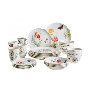 Lenox Butterfly Meadow 28-Pc Dinnerware Set, Service for 4, Porcelain, Microwave & Dishwasher Safe