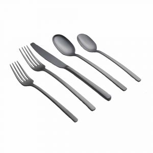 Cambridge Beacon Black Satin 20-Piece Flatware Set, Service for 4, Stainless Steel, Dishwasher-safe