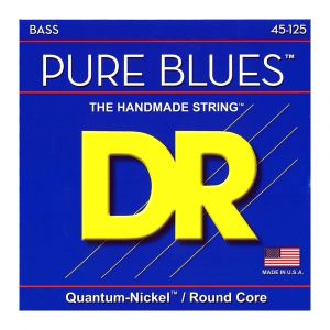 DR Strings PURE BLUES™ Silver Bass Guiter Strings, Handmade String, Medium 5-String, 45-125, PB5-45
