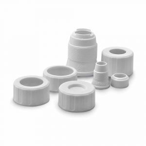 Ateco 4-Size Coupler and Cap, Baking Tool for Piping, Allows Interchanging of 4 Tube Sizes, 407