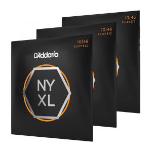 D'Addario NYXL1046 Regular Light NYXL Nickel Wound Electric Guitar Strings (6-String Set, 10 - 46), 3-Pack