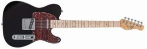 Michael Kelly Triple 50 Electric Guitar, 6-String, Single-Coil, Gloss Black, Guitar Only, MKT5SGBMRO