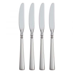Oneida Easton Fine Flatware Dinner Knives, Set of 4, Stainless Steel, Mirror Finish, Dishwasher Safe