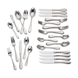 Gorham Studio 45-Pc Flatware Set, Service for 8, Stainless Steel, Dishwasher Safe, Metallic, 846855