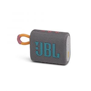 JBL Go 3 Portable Bluetooth Speaker, Bold Design, IP67 Water & Dust proof, Built-in Battery, Grey