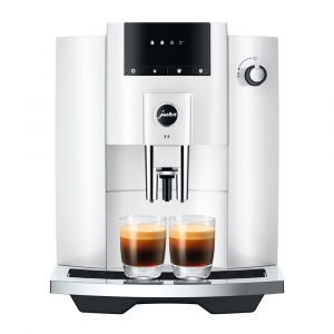 Jura E4 Automatic Coffee Machine, 5 Drink Types, Professional Aroma Grinder, Piano White, 15560