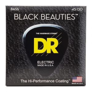 DR Strings BLACK BEAUTIES™ Bass Guitar Strings with K3™ Technology, Medium 5-String, BKB5-130