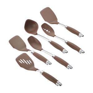 Anolon Tools and Gadgets SureGrip Nonstick Kitchen Utensil Set, 6-Piece, FDA Compliant, Bronze