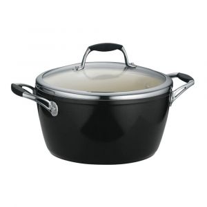 Tramontina Ceramica 5-Quart Covered Dutch Oven with Glass Lid, Dishwasher Safe, Black